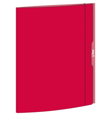Gummizugmappe 45336, A3 rot Karton 350g, mit 3 Einschlagklappen