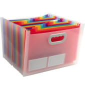 F&auml;chermappe Crystal DIN A4 inkl. 2 DIN A4-B&ouml;gen Etiketten Polypropylen kristall 24 F&auml;cher