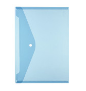 Dokumententasche 10657948, A4, transparent blau, Polypropylen (PP), Druckknopfverschluss