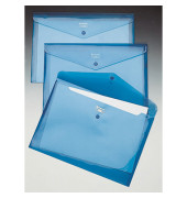 Dokumententasche Active Folder 16129bu, A4 quer, transparent blau, Polypropylen (PP), Druckknopfverschluss