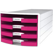 Schubladenbox Impuls 1013-56 weiß/pink 4 Schubladen offen