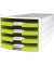 Schubladenbox Impuls 1013-50 weiß/lemongrün 4 Schubladen offen
