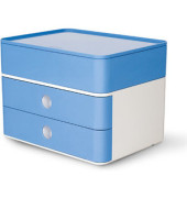 Schubladenbox Smart-Box Plus Allison 1100-84 SnowWhite/SkyBlue 2 Schubladen geschlossen mit Utensilienbox