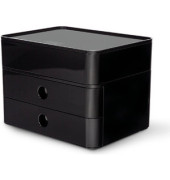 Schubladenbox Smart-Box Plus Allison 1100-13 schwarz/schwarz 2 Schubladen geschlossen mit Utensilienbox