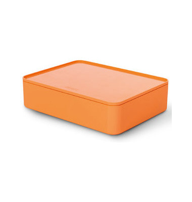 Aufbewahrungsbox ALLISON 1110-81 mit Deckel, für A5, außen 260x195x68mm, Kunststoff apricot orange