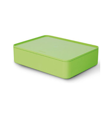 Aufbewahrungsbox Smart Organizer ALLISON 1110-80 mit Deckel, für A5, außen 260x195x68mm, Kunststoff lime green