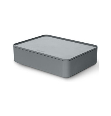 Aufbewahrungsbox Smart Organizer ALLISON 1110-19 mit Deckel, für A5, außen 260x195x68mm, Kunststoff granite grey