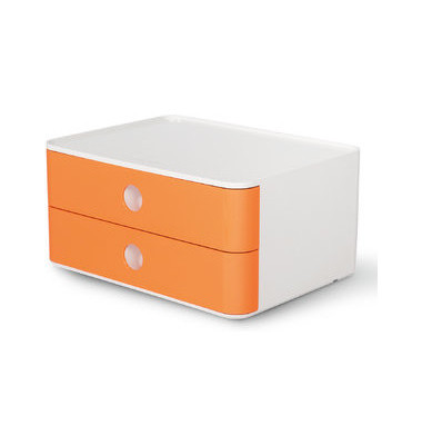 Schubladenbox Smart-Box Allison 1120-81 SnowWhite/ApricotOrange 2 Schubladen geschlossen