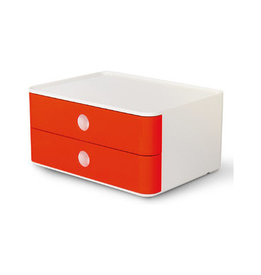 Schubladenbox Smart-Box Allison 1120-17 SnowWhite/CherryRed 2 Schubladen geschlossen