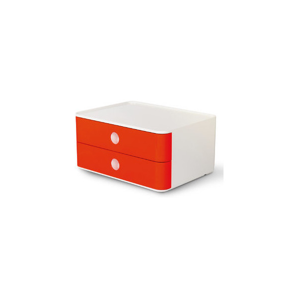 4012473112032 - Schubladenbox Smart-Box Allison 1120-17 SnowWhite CherryRed 2 Schubladen geschlossen 4012473112032 HAN