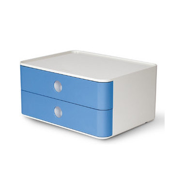 Schubladenbox Smart-Box Allison 1120-84 SnowWhite/SkyBlue 2 Schubladen geschlossen