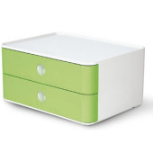 Schubladenbox Smart-Box Allison 1120-80 SnowWhite/LimeGreen 2 Schubladen geschlossen