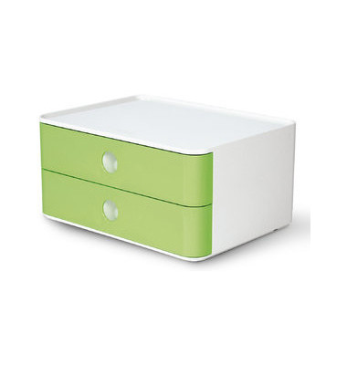 Schubladenbox Smart-Box Allison 1120-80 SnowWhite/LimeGreen 2 Schubladen geschlossen
