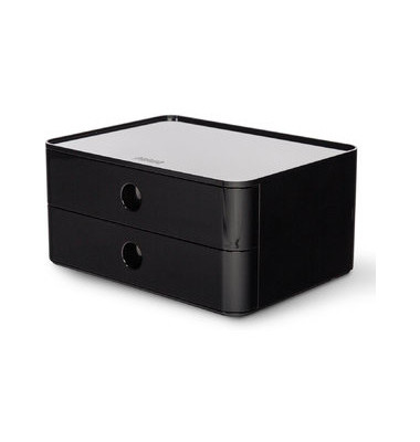 Schubladenbox Smart-Box Allison 1120-13 schwarz/schwarz 2 Schubladen geschlossen