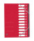 Ordnungsmappe TOP FILE+ DIN A4 390g/m² Colorspankarton rot 12 Fächer