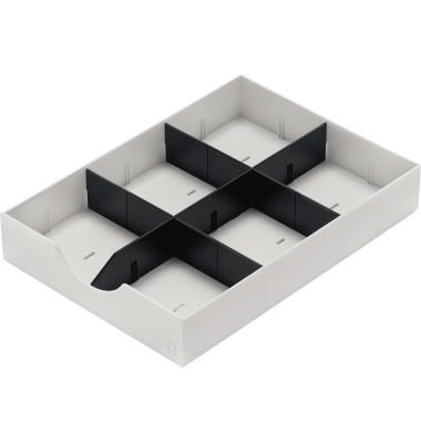 Schublade styrodoc 23 x 5,3 x 32 cm (B x H x T) geschlossen inkl. 1 Längststeg, 2 Querstege Polystyrol weiß