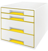 Schubladenbox Wow Cube 5213-20-16 perlweiß/gelb metallic 4 Schubladen geschlossen