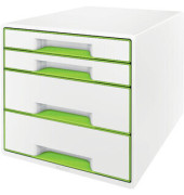 Schubladenbox Wow Cube 5213-20-54 perlweiß/grün metallic 4 Schubladen geschlossen
