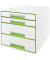 Schubladenbox Wow Cube 5213-20-54 perlweiß/grün metallic 4 Schubladen geschlossen