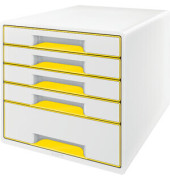 Schubladenbox Wow Cube 5214-20-16 perlweiß/gelb metallic 5 Schubladen geschlossen