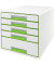 Schubladenbox Wow Cube 5214-20-54 perlweiß/grün metallic 5 Schubladen geschlossen
