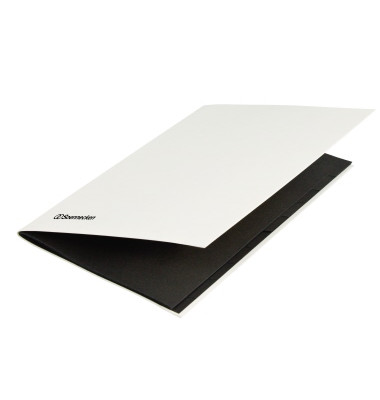 Unterschriftenmappe Slim 1497, A4 10 F&auml;cher Karton wei&szlig; + schwarz