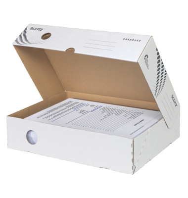 Archivschachtel easyboxx 8 x 25 x 35 cm (B x H x T) DIN A4 mit Archivdruck Wellpappe, 100 % recycelt weiß