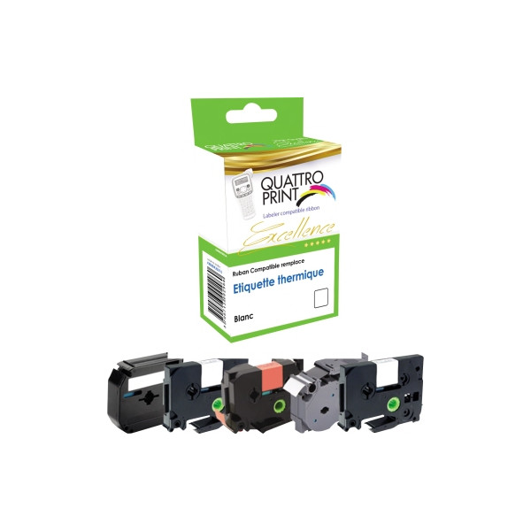 Quattro-Print Schriftband A193212 18mm x 8m schwarz/weiß  