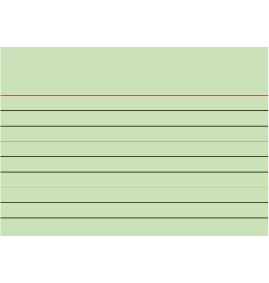 Karteikarten 102270150 grün A7 liniert 180g 