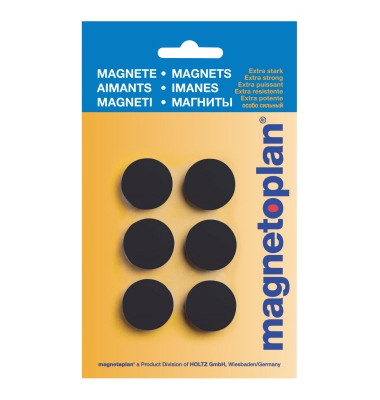 Haftmagnete Discofix Hobby 16645612 rund 24x8mm (ØxH) schwarz 300g Haftkraft