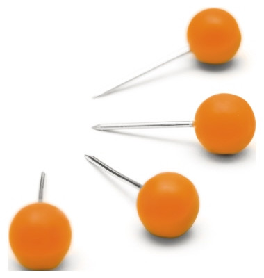 Pinnwandnadel 6 x 13 mm (Ø x L) Kunststoff orange Pinnwandnadel 6 x 13 mm (Ø x L) Kunststoff orange