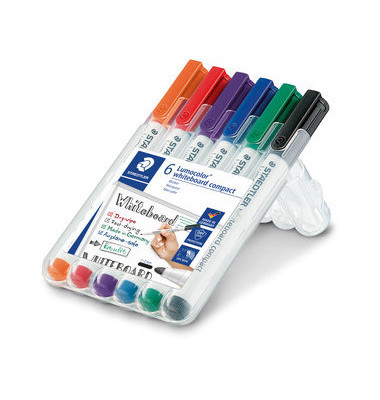 Boardmarker Lumocolor 341 compact, 341-WP6, Etui, 6-farbig sortiert, 1-2mm Rundspitze Boardmarker Lumocolor 341 compact, 341-WP6, Etui, 6-farbig sortiert, 1-2mm Rundspitze