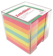 Zettelbox 100420101, 10x10x10cm, transparent, Kunststoff, inkl.: 800 Notizzettel