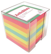 Zettelbox 100420101, 100x100mm, inkl. 800 Notizzettel, transparent, Kunststoff