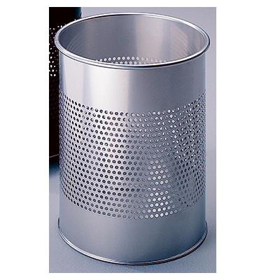 Papierkorb 331023, 15 Liter, rund, silber
