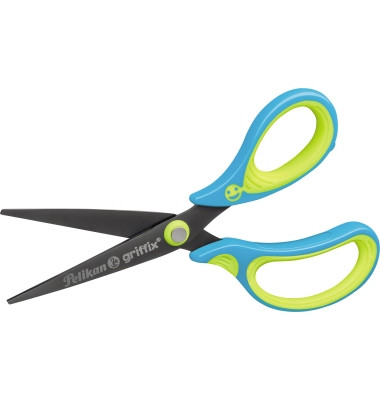 Bastelschere griffix® 150mm Edelstahl, titanbeschichtet Neon Fresh Blue Rechtshänder