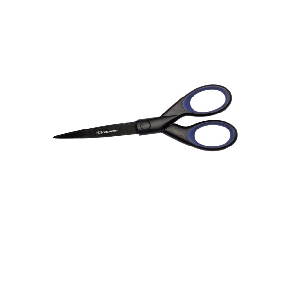 4003630011466 - Universalschere Non-Stick 180mm Rechtshänder Stahl schwarz blau Farbe des Griffes schwarz blau - Soennecken