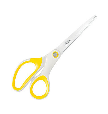 Büroschere WOW Titan, Edelstahl, rostfrei, titanbeschichtet, 20,5cm, gelb/weiß