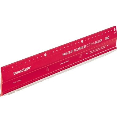 Schneidelineal PRO 30cm ohne mm-Facette auf beiden Seiten Aluminium rot Schneidelineal PRO 30cm ohne mm-Facette auf beiden Seiten Aluminium rot