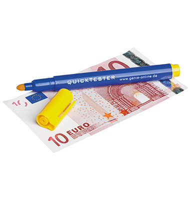 Geldscheinpr&uuml;fstift Quicktester Euro, US-Dollar, britische Pfund 1,5mm blau/gelb