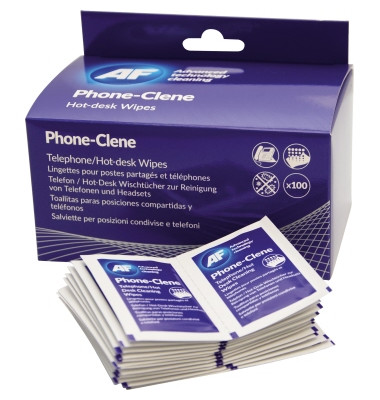 Desinfektionstuch Phone-Clene 16,8 x 8,2 cm (B x H) Papier 100 St./Pack.