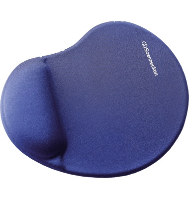 Mauspad oval 25,5 x 2,1 x 21,5 cm (B x H x T) mit Handgelenkauflage Gummi, Lycra blau Mauspad oval 25,5 x 2,1 x 21,5 cm (B x H x T) mit Handgelenkauflage Gummi, Lycra blau