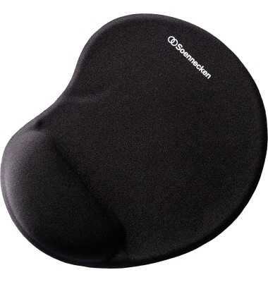 Mauspad oval 25,5 x 2,1 x 21,5 cm (B x H x T) mit Handgelenkauflage Gummi, Lycra schwarz Mauspad oval 25,5 x 2,1 x 21,5 cm (B x H x T) mit Handgelenkauflage Gummi, Lycra schwarz