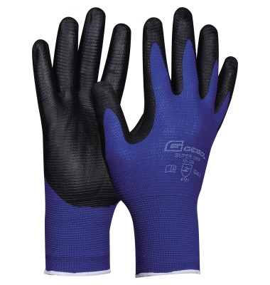 Montagehandschuhe SUPER GRIP, Nitril, blau/grau, Größe 10 / XL
