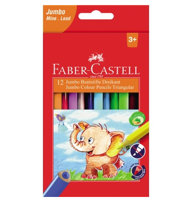 Buntstifte-Set Jumbo, 116501, farbig sortiert, dreikant, ergonomisch, Packung