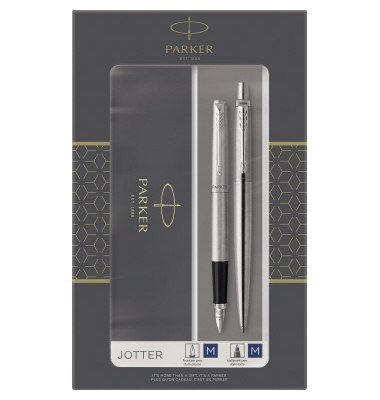 Schreibgeräteset Jotter 1 x Füllfederhalter M, 1 x Kugelschreiber M blau