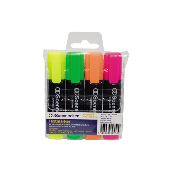 4003630022509 - Textmarker 3373 Etui 4-farbig sortiert 2-5mm Keilspitze 4003630022509 4 Stück