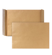 Faltentasche DIN B4 250 x 353 mm (B x H) ohne Fenster 130g/m² mit Haftklebung Papier braun