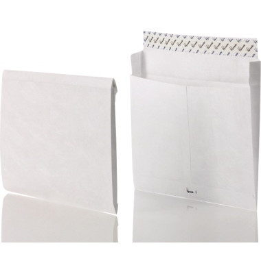 Faltentasche 326 x 318 mm (B x H) ohne Fenster 68g/m² mit Haftklebung Tyvek® weiß