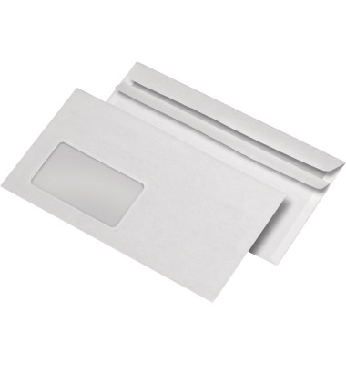 Briefumschlag Kompakt 235 x 125 mm (B x H) mit Fenster 75g/m² mit Selbstklebung Offsetpapier grau